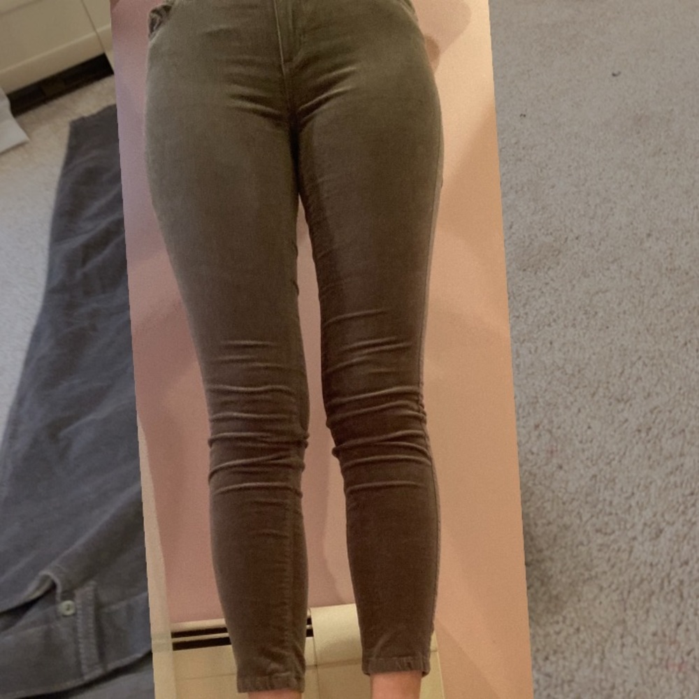 Grey skinny corduroy